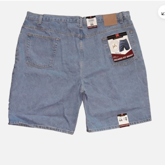 Member's Mark Mens Size 44 Denim Shorts Relaxed Fit Cotton Med Wash Blue - Picture 2 of 6